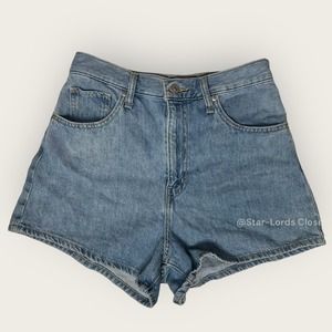 Levis High Waisted Mom Shorts | Size 28 | Medium Wash Western Cowgirl Zipper Fly